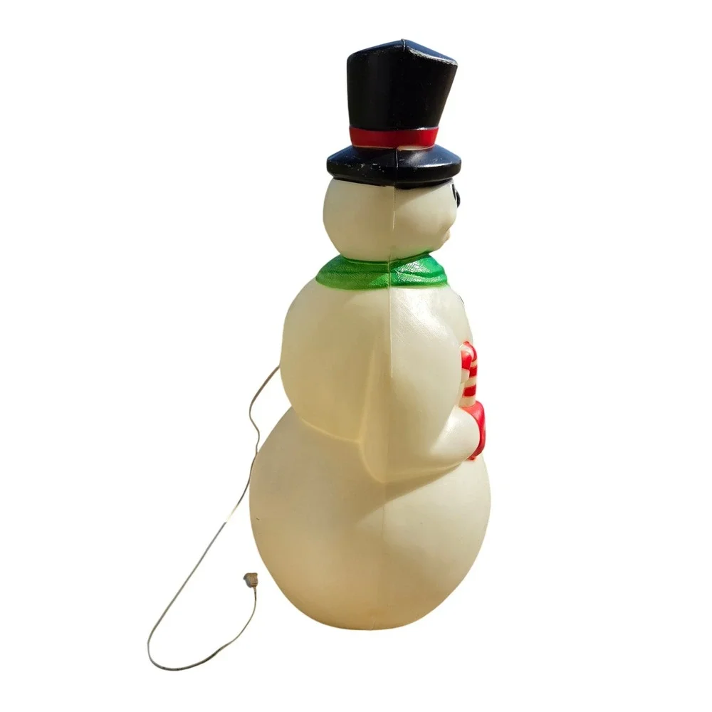 Vtg Empire Blow Mold Snowman Candy Cane 33